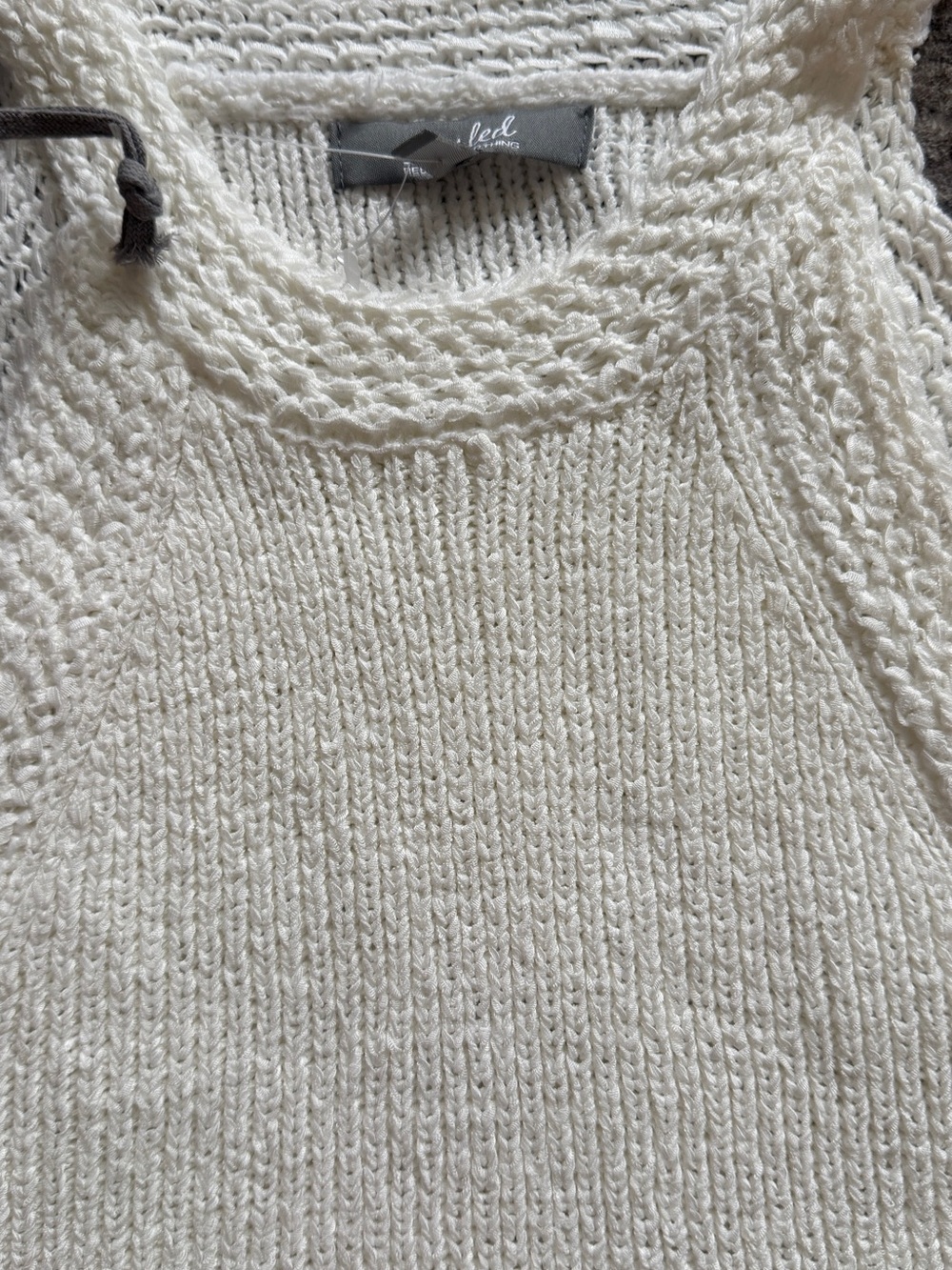 Marled Cream Knit Racerback Tank - Picture 6 of 8